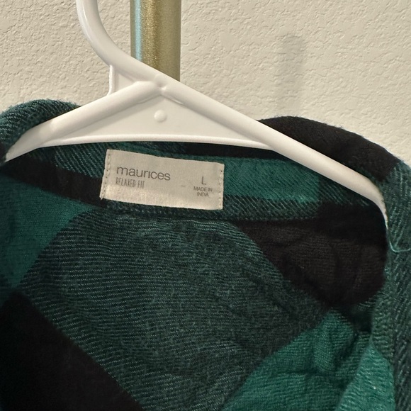 Maurices Green and Black Plaid Shirt - Picture 2 of 2